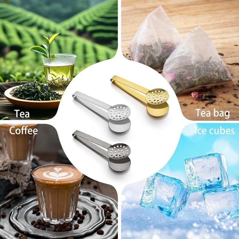 Tea Bag Squeezing Pliers, Stainless Steel Circular Tea Pliers, Kitchen and Bar Tools, Practical In Gold, Silver and Black Colors