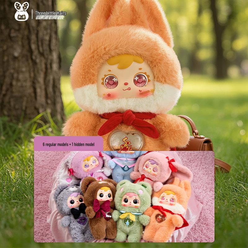 Three Little Hairs Lucky Rabbit Plush - Cute Bedroom Decoration