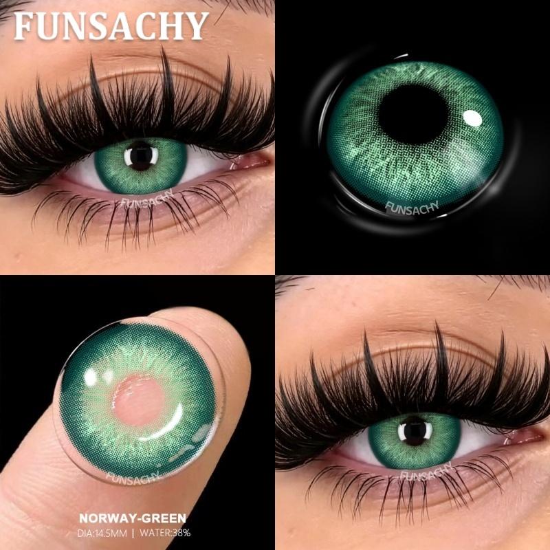

FUNSACHY 1 Pair Color Contact Green Lenses for Eyes Make Up Lenses Beauty Pupils Women Cosmetic Colored Lenses Colorcon Cosmetic 0