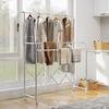 Clothes Drying Rack, Foldable Standing Dryer with 3 Adjustable Rails, Stainless Steel Tower Drying Rack on Wheels, for Indoor and Outdoor