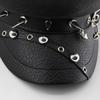 Women's punk Y2k Trendy Beret Black Pu Cool Punk Skull Spike Cap Leather Flat Top Captain Military Caps Women's Accessories