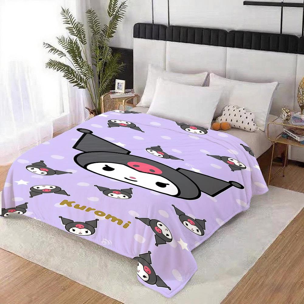 Kawaii K-Kuromi Sofa Blankets and Bedspreads Picnic Blanket for Bed Furry New Year Camping Bedspread the Anime Home Decoration