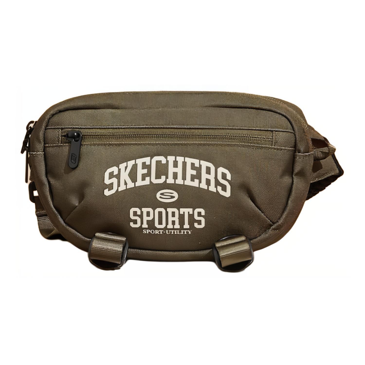 Skechers Solid Color Versatile Zipper Closure Fabric Shoulder Crossbody Waist Bag Unisex Bags Green L423U004-0050 Green