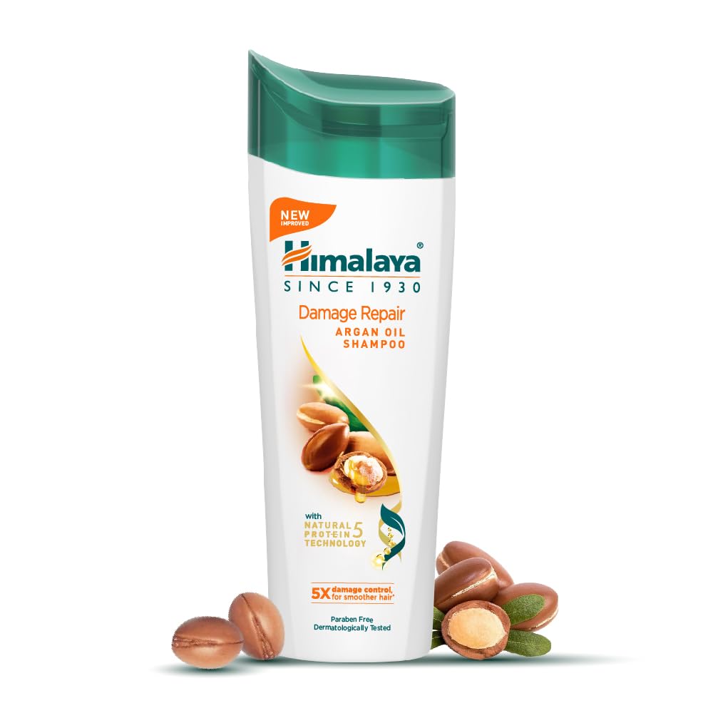 Himalaya Damage Repair Argan Oil Shampoo, 5x Damage Control for Smoother Hair, for All Hair Type, 340 Ml
