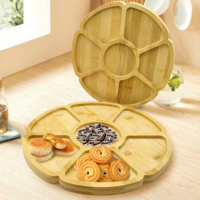 Vassoio da portata per antipasti a forma di fiore, vassoio in bambù per salumi e formaggi, ideale per feste, matrimoni, regalo personalizzato con incisione, perfetto per intrattenere gli ospiti e per la decorazione della casa.