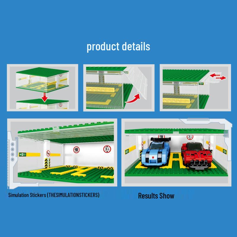 ShengBao 607341 Racing Car Sports Car Display Case and Building Blocks Toy Set