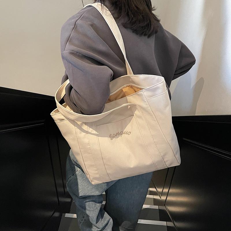 

High-end nylon cloth tote bag women s new fashionable versatile shoulder bag for work commute белый