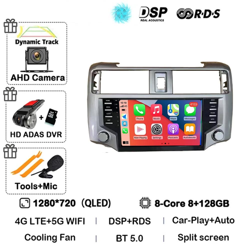 2Din Android 14 Auto Radio Per Toyota 4Runner 2014 - 2025 Lettore Multimediale WiFi BT Carplay 4G GPS