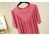 Summer Plus Size Modal V-Neck Pleated Dress - Casual Loose Short Sleeve Sleepwear