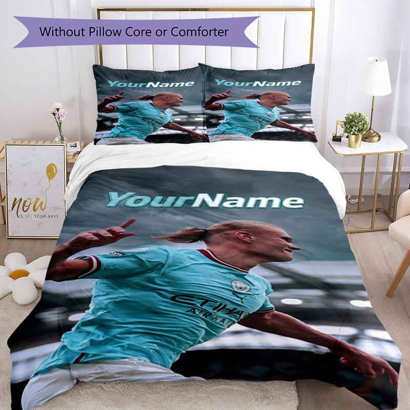 Haaland 72 Customize your name Bedding Set Breathable Duvet Cover with Pillowcases Home Decoration Birthday Gift