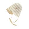 Ribbon Women Striped Fisherman Hat Wide Brim Bucket Hat Casual Summer Sun Hat  Hiking