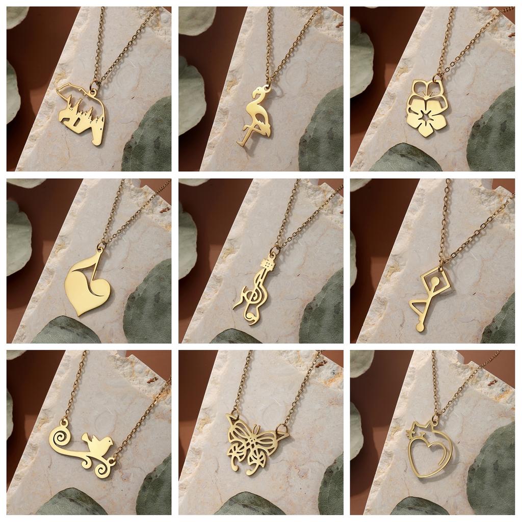 Kinitial Stainless Steel Mexico Zia Sun Symbol Pendant Neckalce For Women Men Scale Of Justice Bicycle Bike Jewelry Gift
