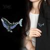 Bag Decoration Pin Women Rhinestone Whale Brooch, Sea Animal Decorative Badge Shape Brooch Pin, Sweater Cardigan Coat Dress Jewelry Accessories Luxury