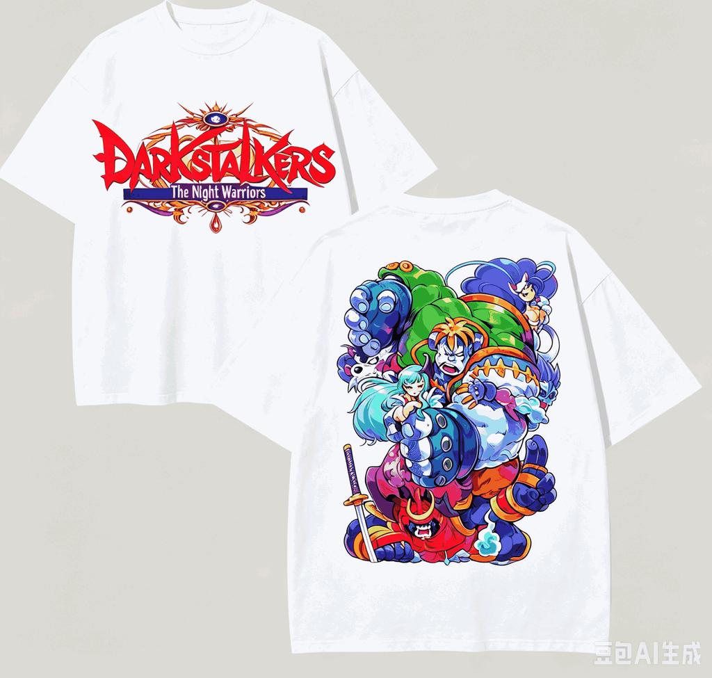 Darkstalkers Anime Lover T-shirt Harajuku Cotton New Model High Street Oversized Unisex Short Couples Streetwear Trendy Soft Tee