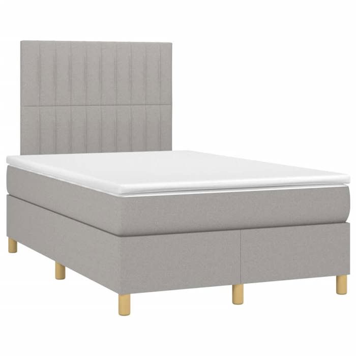 VidaXL Sommier à Lattes de Lit avec Matelas LED, Lit Rembourré, Lit Double, Lit Adulte de Chambre à Coucher Intérieur, 3135581