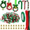 1500 Pieces Triangle Beads Christmas Beaded Decoration Set  For Xmas Craft Wreath Tree Decor
