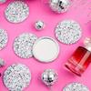 Portable Disco Ball Pocket Mirrors 20pcs, 6.91cm Round with Sparkling Silvery Frames for Parties