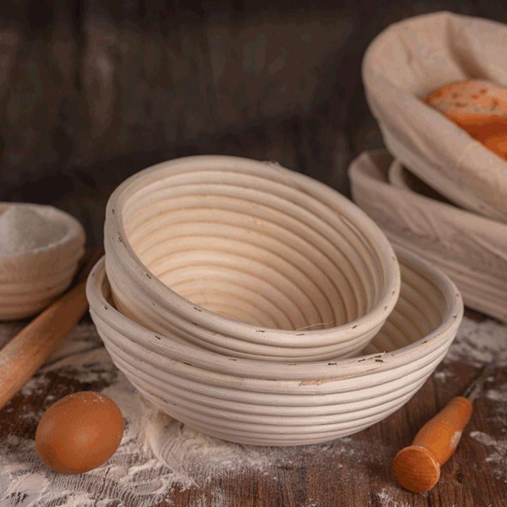with Liner Woven Fermentation Basket Round Dough Fermentation Basket Bread Proofing Basket  Shaping