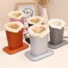 PU Leather Plush Eyeglass Holder Soft Plush Lining Save Space Eyeglass Stand Display Large Capacity Brush Pot Pen Holder