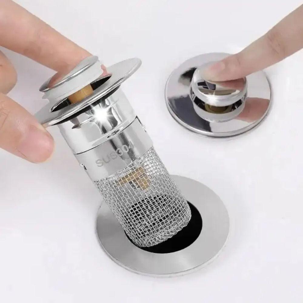 Bounce Core Pop-up Sink Drain Rapid Drainage Sink Drain Plug Wash Basin Drain Filter Bathroom