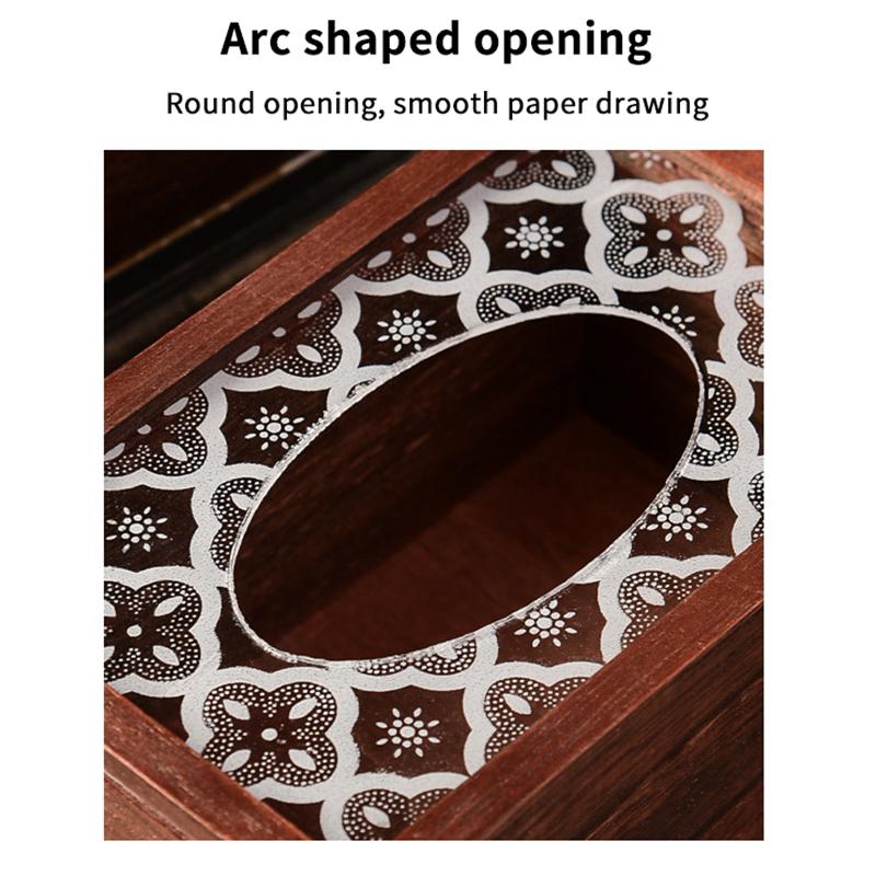 Retro Wooden Tissue Holder Household Paper Towel Storage Box Desktop Napkin Organizer Removable Tissue Boxes For Home Office