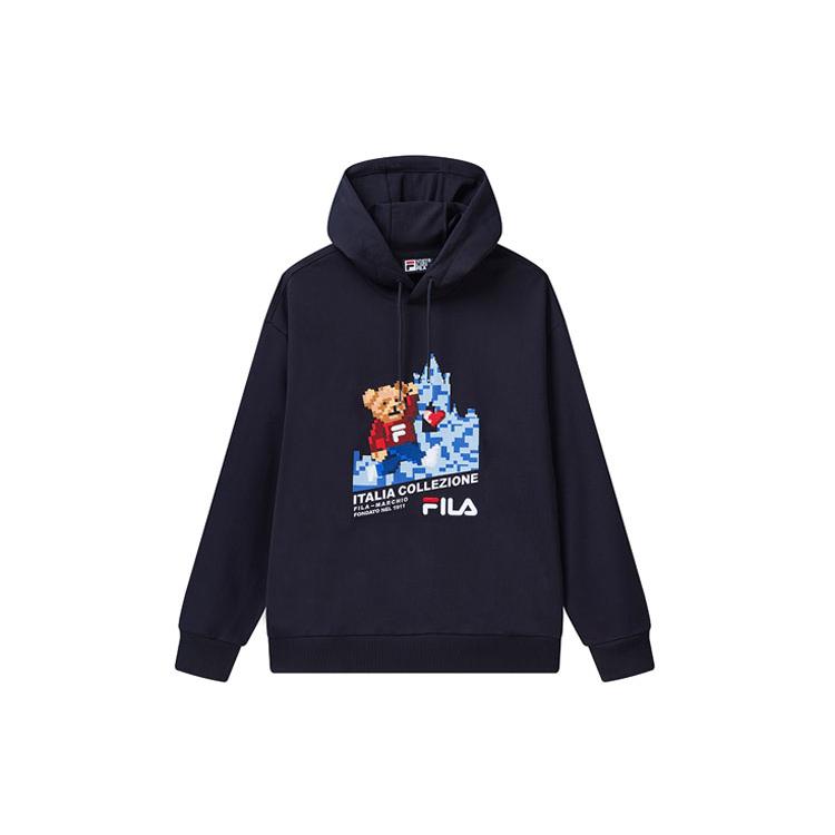 FILA Sweatshirts Unisex Legend Blue Hooded Moderate Regular F11M118259FNV L