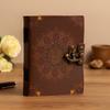 Leather Notebook Lotus Mandala Deckle-Edge 7x5