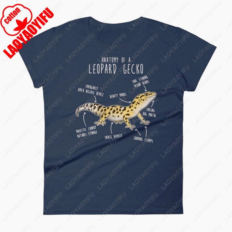 Leopard Gecko Funny Women Men Graphic Tshirt Pet Reptile Lover Gift Kawaii Lizard T-Shirt Cute Gecko Tees Anatomy Herpetologist