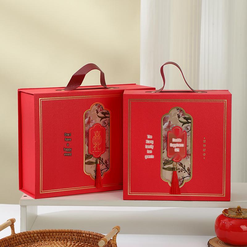 Chinese Wedding Souvenir: Towel & Candy Flip-Top Gift Box