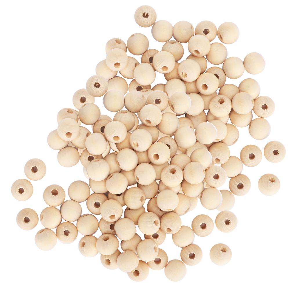 5 Pack Wooden Beads Natural Round Loose Rustic Country DIY Hand Made Jewelry Making