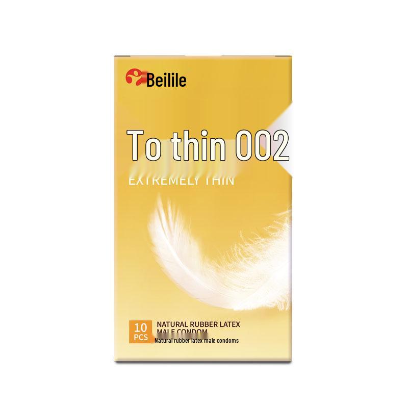 Beilile Ultra-thin Hyaluronic Acid Condoms with Ice-Fire Particles for Family Planning, 10 pcs.