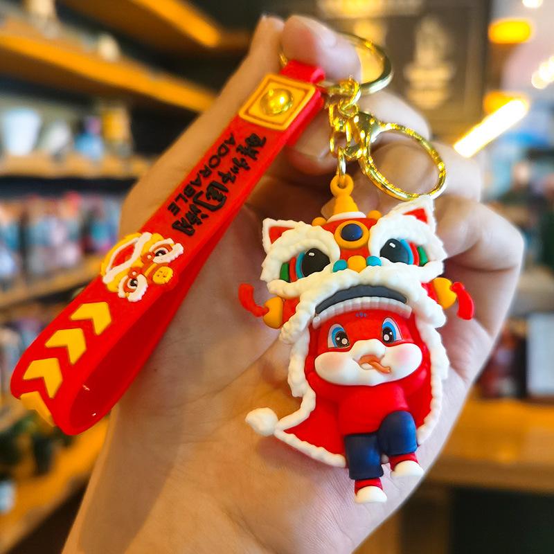 

New Year Snake Year Cartoon New Year Goods Keychain Small Gift Keychain Doll Soft Plastic Creative Girl Companion Gift Kawaii