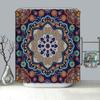 Golden Baroque Symmetrical Shower Curtain, Paisley Bohemian Tribal Ethnic Damask Ornament Luxury Design Bathroom Shower Curtain