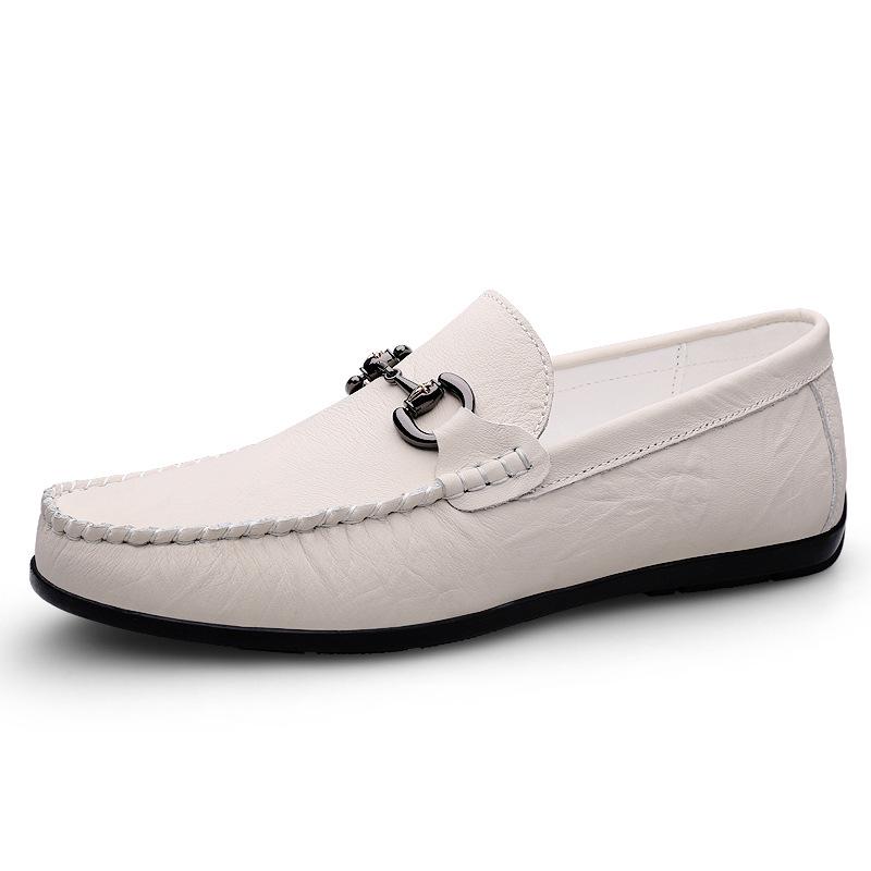 Men s Cross-Border Fashion Slip-On Cowhide Moccasins - Spring/Summer Casual Driving Shoes 46