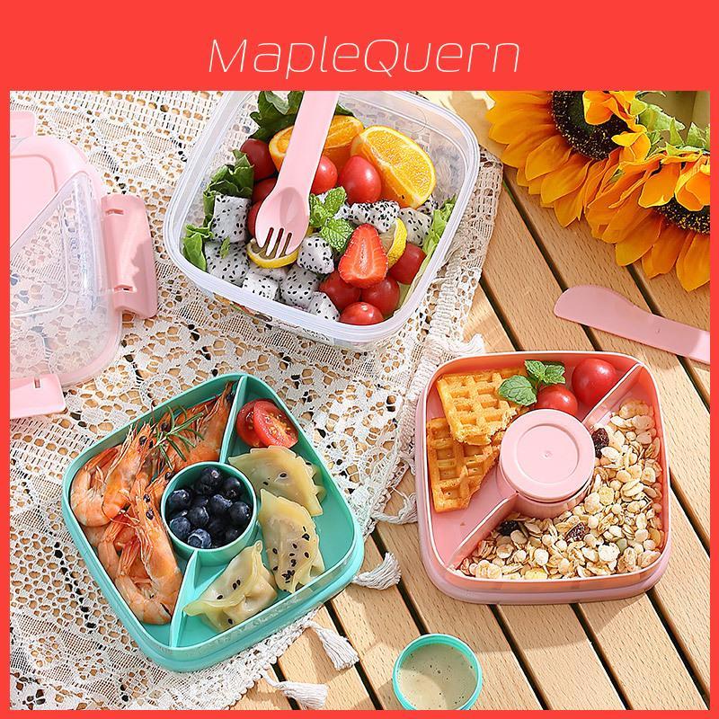 Double Layer Fruit Salad Box With Sealed Lid For Picnic And Office Use