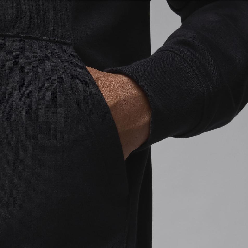 Jordan Brooklyn Pullover Hoodie Solid Color Comfortable Soft Breathable Loose Long Sleeve Sweatshirt Unisex Hoodies Black FV7281-010