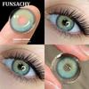FUNSACHY 1pair Natural Blue Gray Color Contact Lenses Cosmetic Softlens 14.2mm Fashion Natural Brown Eye Contacts Yearly Use