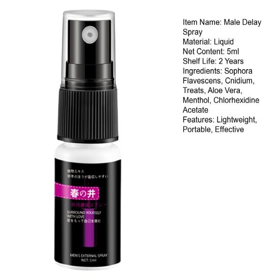 5ML Ejaculation Delay Spray Long-Lasting Effective Flirt Natural Ingredients Rapid Erection Prolonged Sex Life Mini Control Men Ejaculation Spray