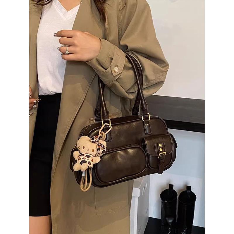 Premium sense retro Maillard small bag women's 2025 Chinese New Year summer commuter shoulder underarm bag Boston bag