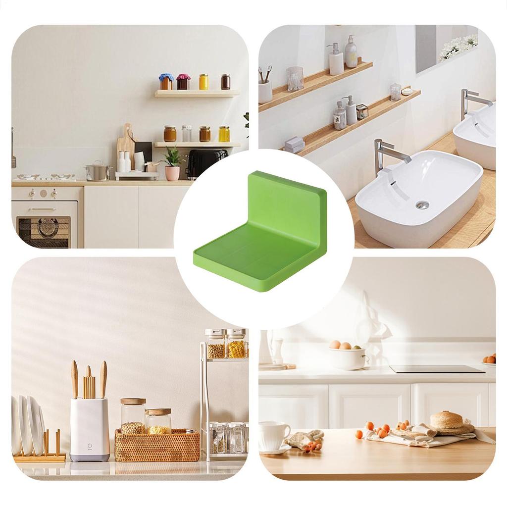 Multifunction Wall Mounted Storage Rack Adhesive DIY Soap Sponge Holder Kitchen Bathroom Self Adhesive No-drill Shelves