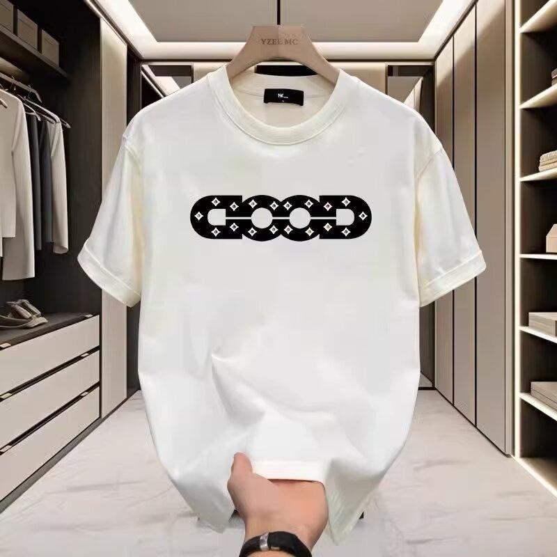 American Style Casual Cotton Letter Print Loose Short Sleeve T Shirt For Men