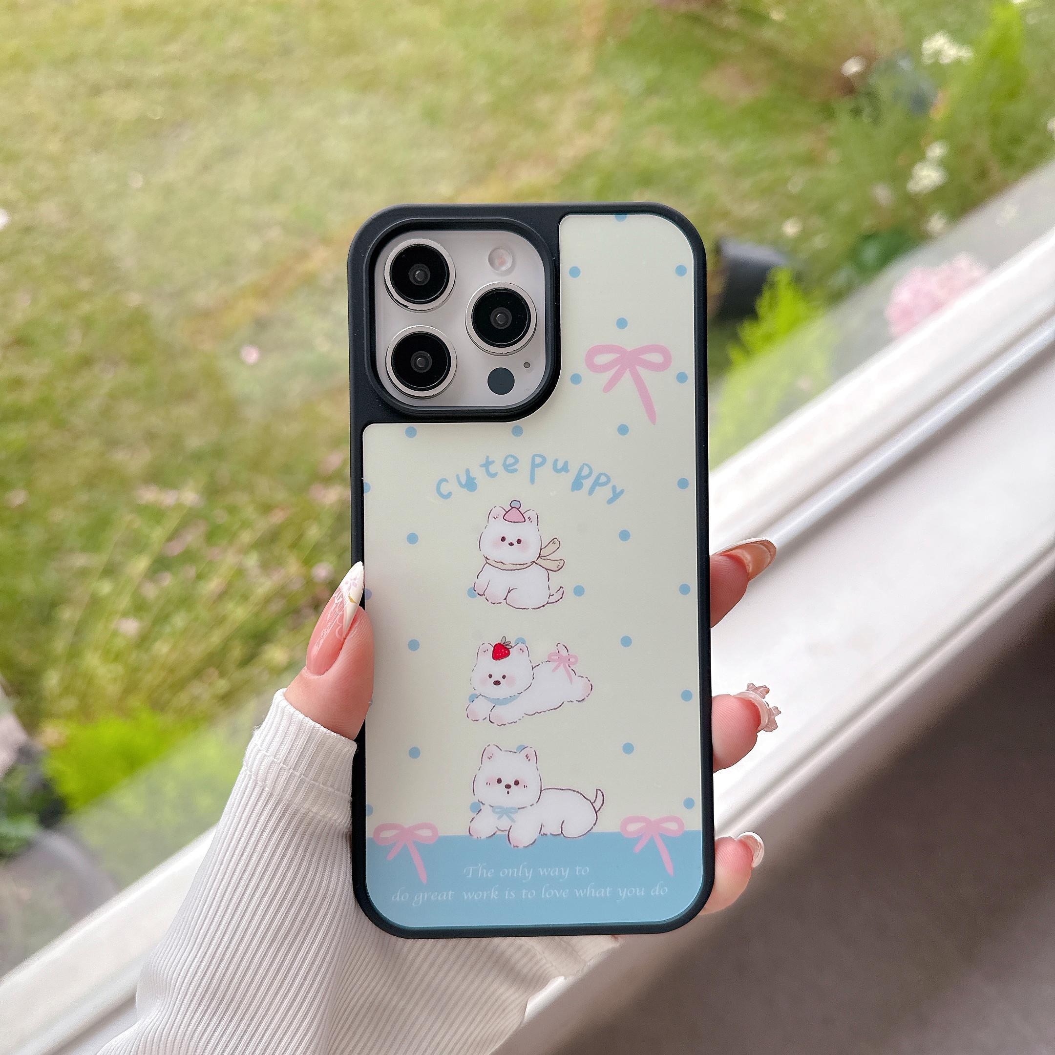 

For iPhone 16 Pro Max Case Cute Simple Pattern Shockproof Acrylic Phone Cover As Shown B