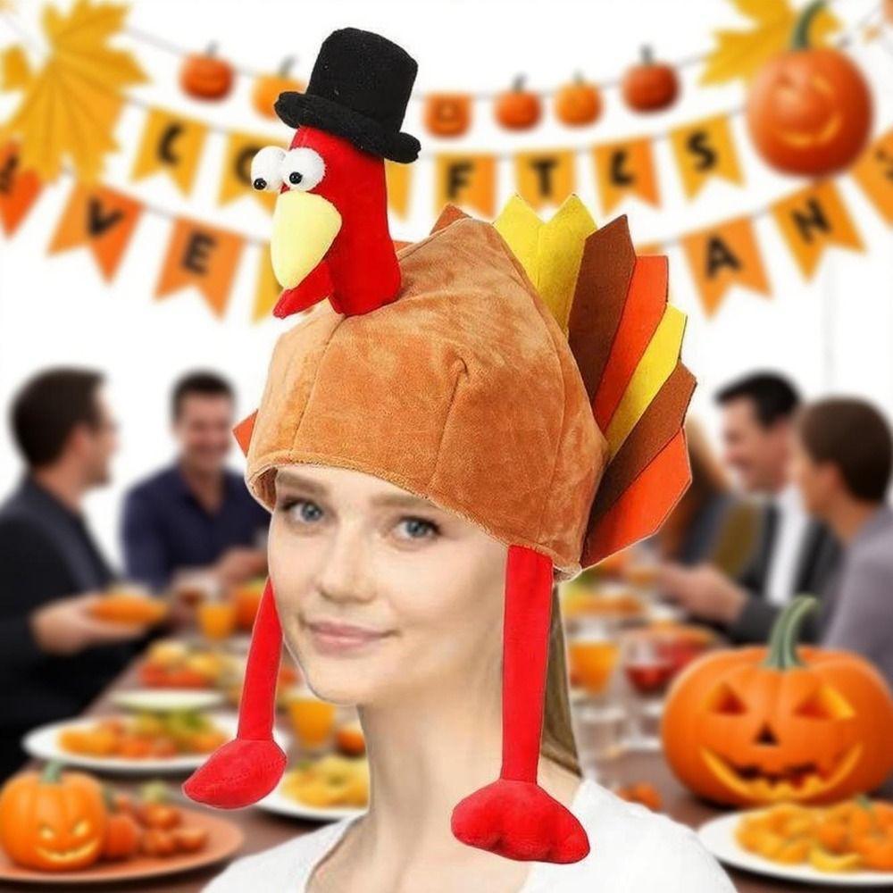 Kreative Thanksgiving-Truthahn-Hüte Bequeme Rollenspiel-Foto-Kappe Plüsch-Truthahn-Hüte Feier