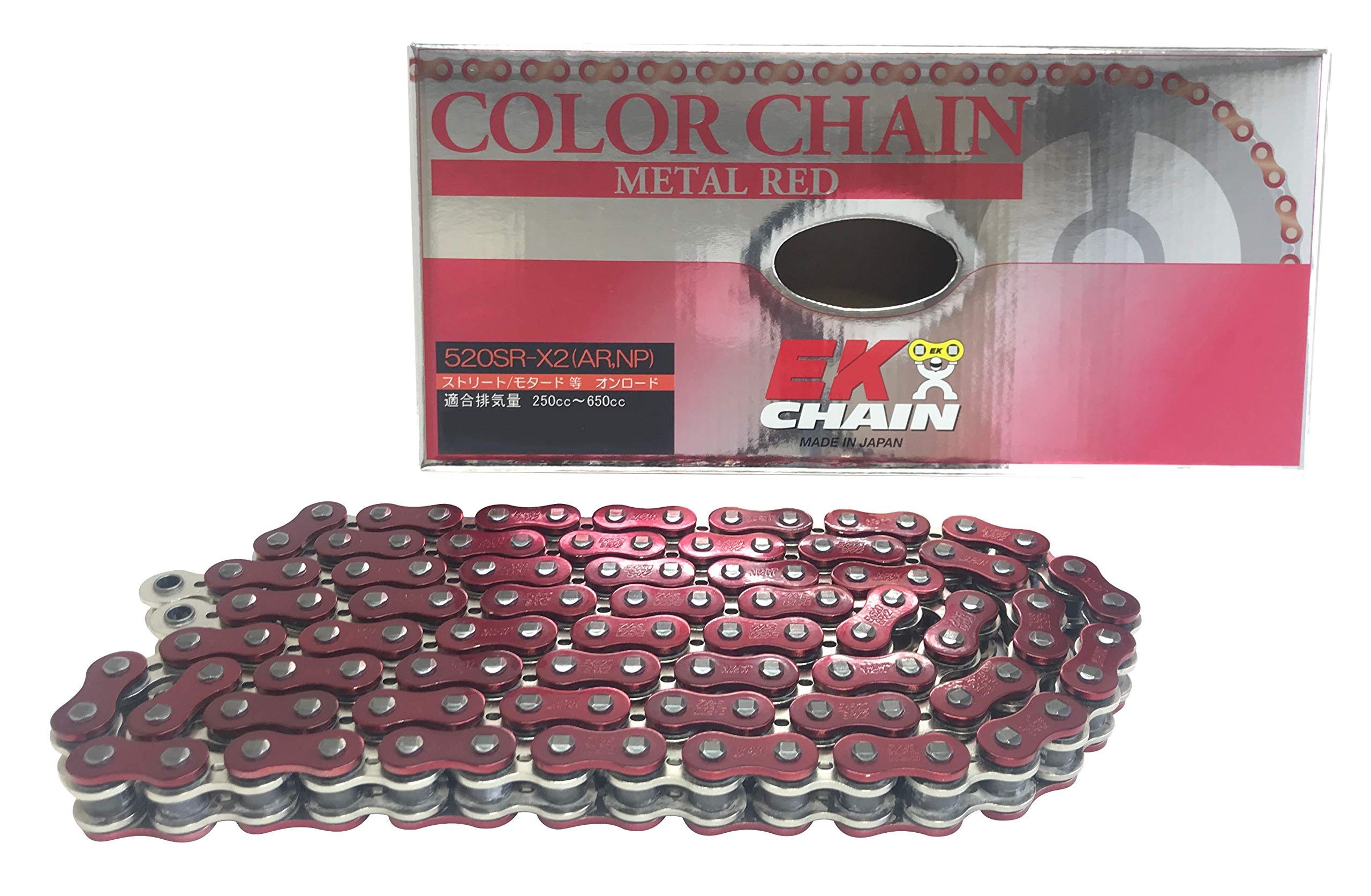 

EK Motorcycle Chain Metal Red 96L MLJ QX Ring Seal 520SR-X2 (Caulking Joint)