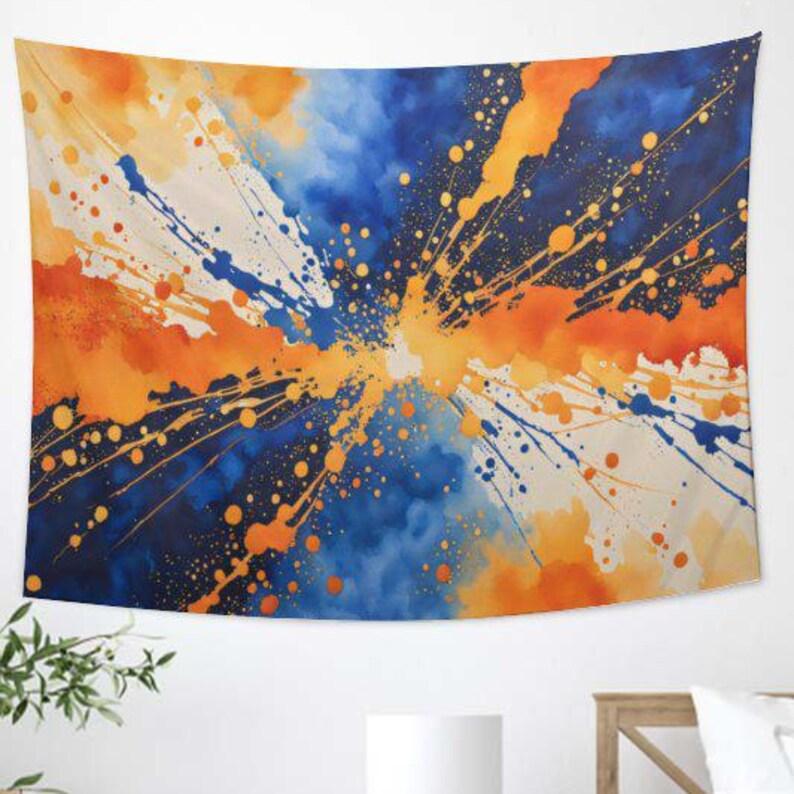 Colored ink droplets tapestry 75x100 чёрный