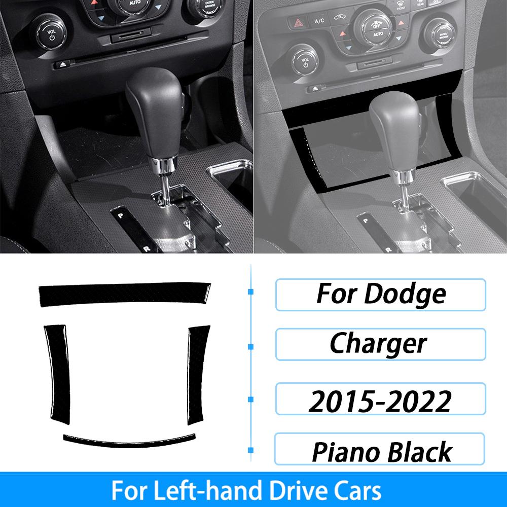 For Dodge Charger 2015-2022 Piano Black Central Control Radio CD AC Panel Trim Cover Car Interior Decoration Accessories Sticker