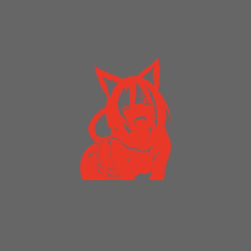 Anime Cat Girl Decal, Car, Truck, Windshield, Laptop, Vinyl, Decal, Accessories, Gifts, JDM, Slap, Personalized, Cat, Girl