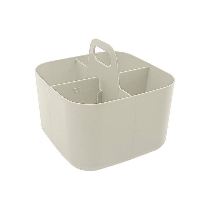 4/8Grids Portable Office Stationery Organizer Plastic with Handle Desk Detachable Pen Holder Divider Makeup Brush Storage Box