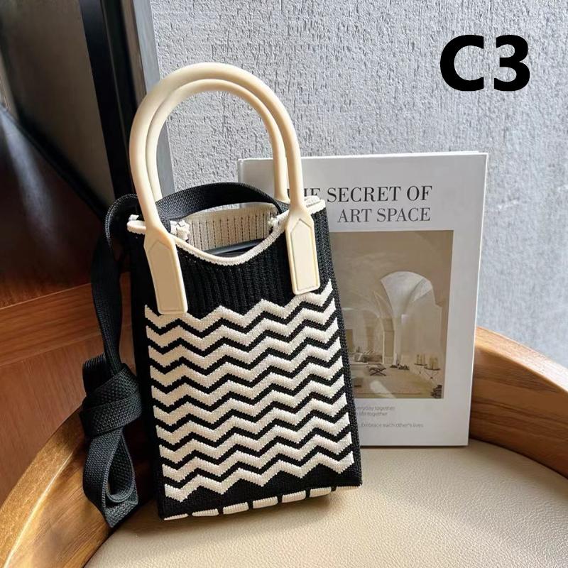1/2/5pcs Korean Fashion Heart Knitted Mini Handbag Women Mobile Phone Shoulder Bags Girls Chic Cute Outdoor Crossbody Small Bags