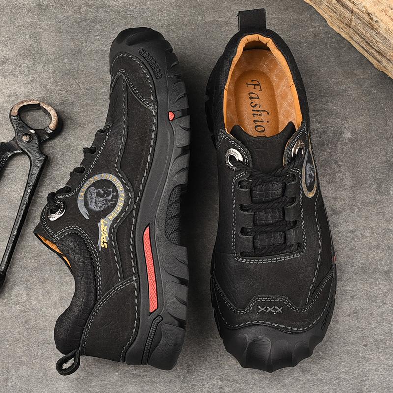 Fashion Fashion Outdoor Men's Shoes Casual Hiking Shoes Men Genuine Leather Travel Climbing Camping Footwear Brand Comfortable Sneakers